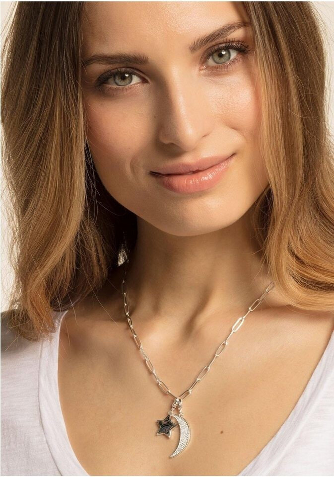 Thomas Sabo Anhänger Charm-Club Mond Pave Y0009-051-14 Zubehor, Anhänger, Halskette, Gesicht, Person