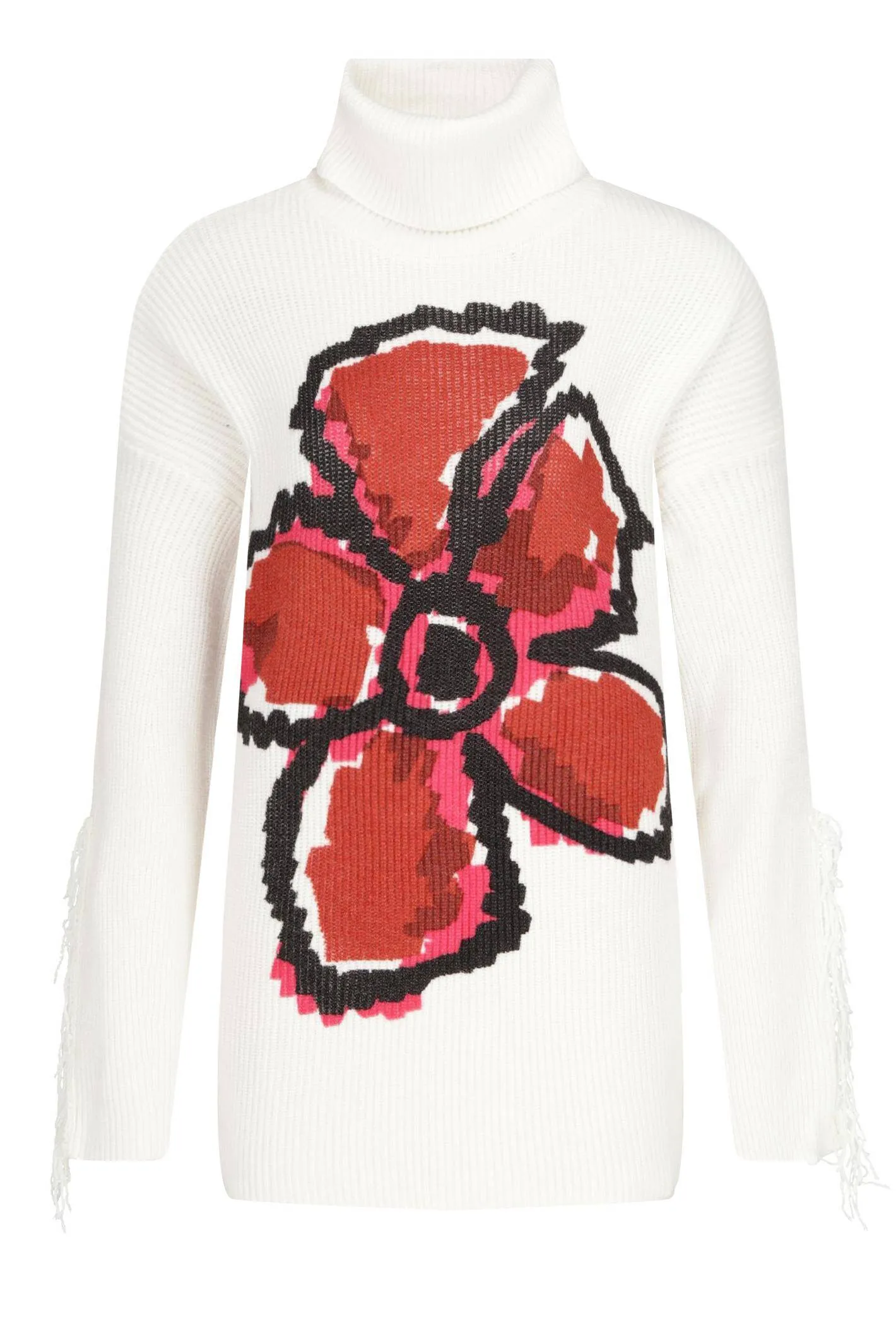 Desigual Damen Pullover „Bann“ - Zopfmuster mit Fransen 19WWJFAG GR. L