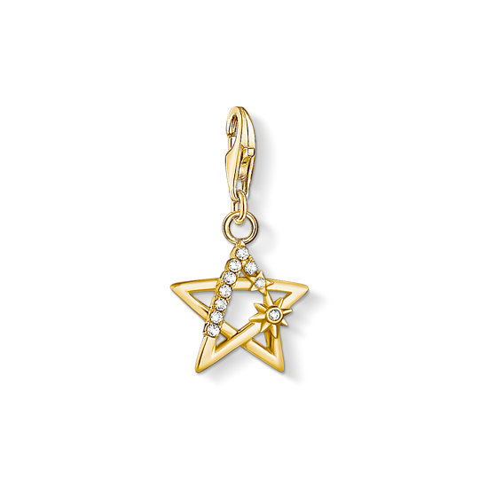 Thomas, Sabo, Anhänger, Charm-Club, Stern, Mit, Steinen, Gold, Zubehor, Ohrring, Schmuck