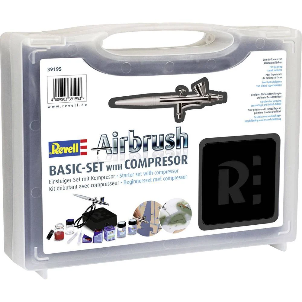 Revell 39195 New Basic Set Airbrush Komplett-Set für Einsteiger Revell, 39195, New, Basic, Set, Airbrush, Komplett-Set, für, Einsteiger