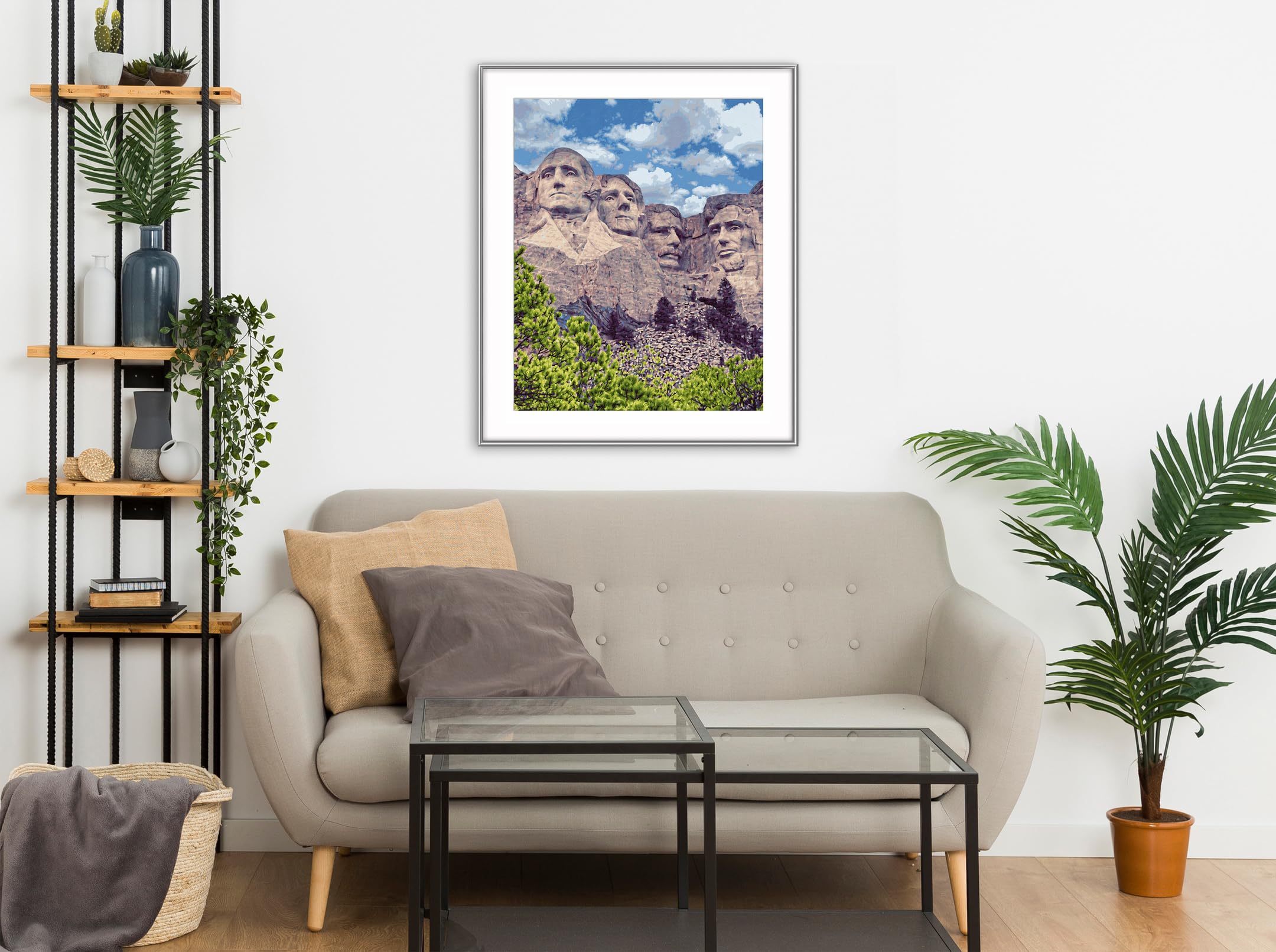 Schipper Mnz - Mount Rushmore - Ikonisches Malset Mit Us-Präsidenten 609130895 Wohnzimmer, Couch, Innenarchitektur, Pflanze im Topf, Dekoration für Ihr Zuhause