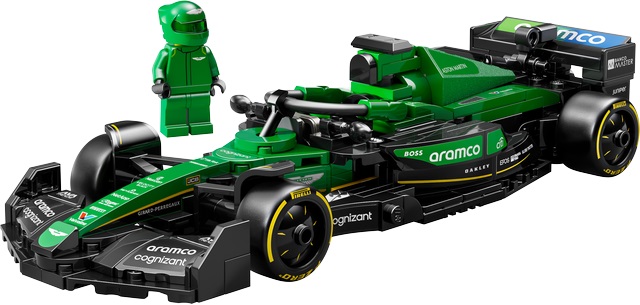 LEGO® Speed Champions Aston Martin Aramco F1 AMR24 Rennauto 77245 Gras, Rasen, Formel Eins, Rasenmäher, Person