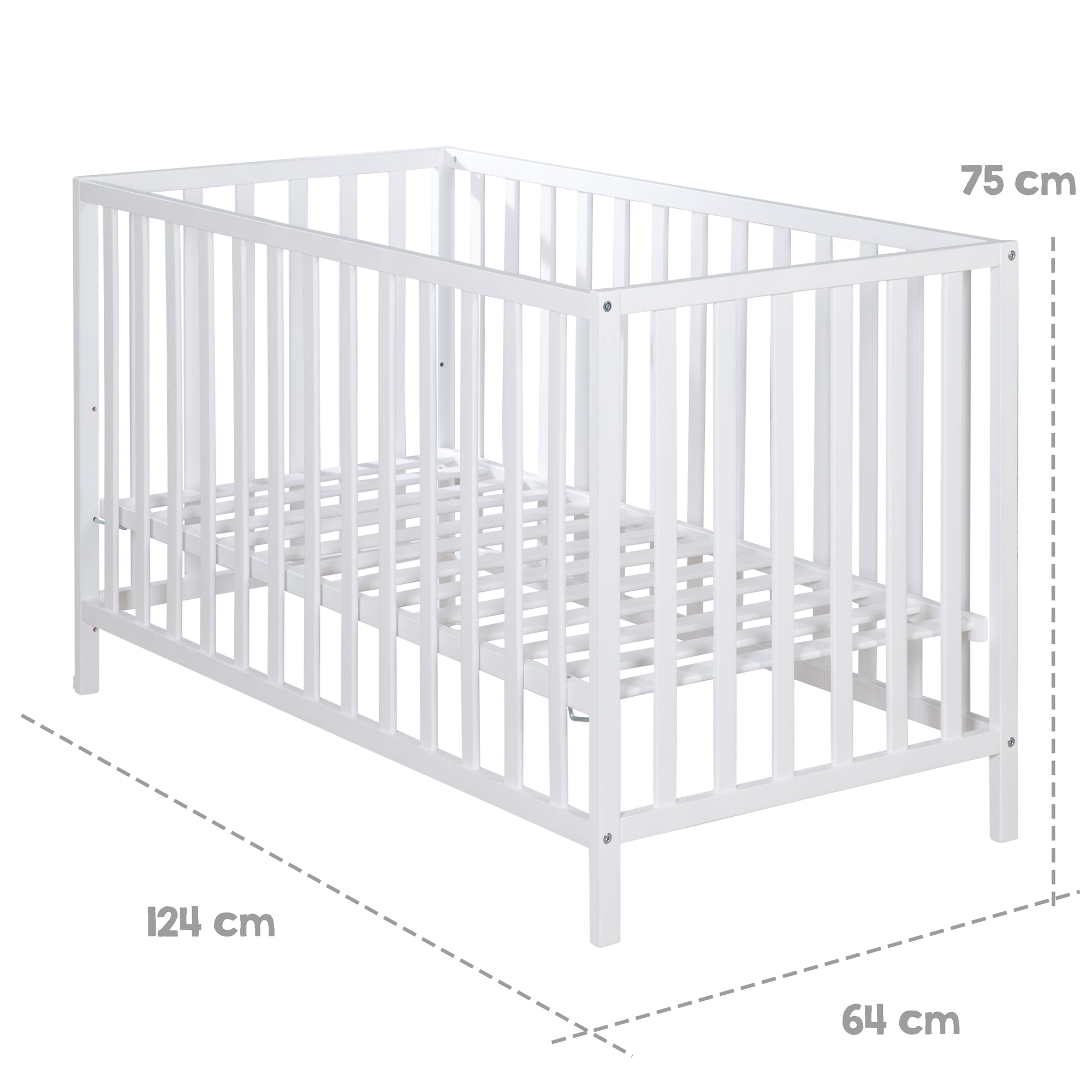 Roba 203100WE Kinderbett 60x120 cm weiß – Komplettbettsets & Einzelbetten - Produktbild 3