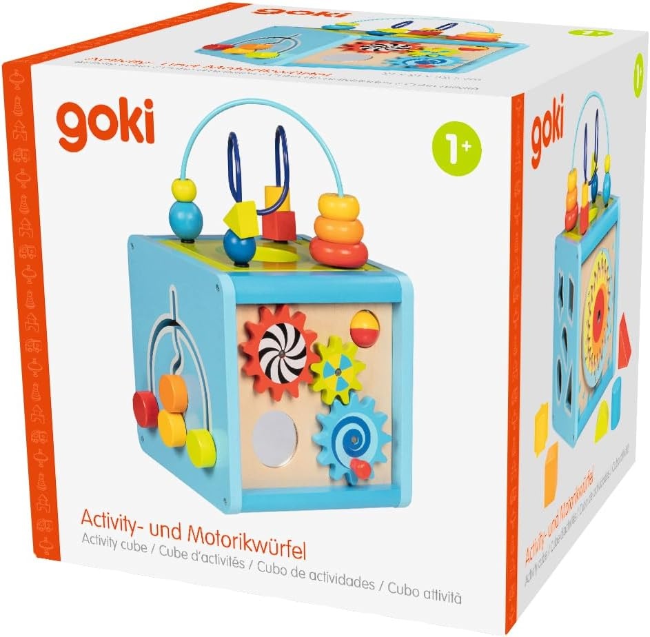 GOKI 58735 Activity- und Motorikwürfel – Spielspaß für alle Sinne