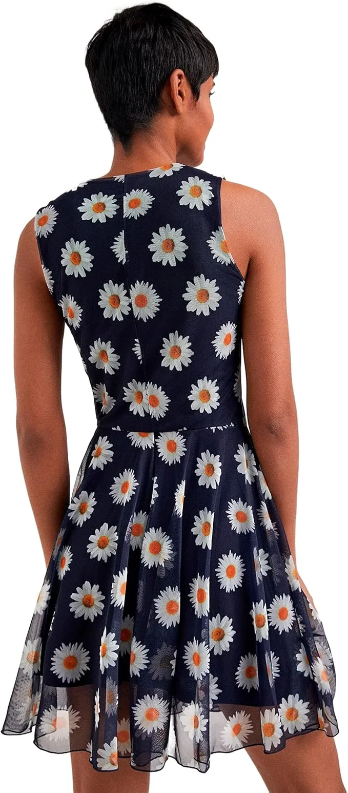 Desigual Damen Kleid „Nachavip“ - Dunkelblau mit Blumen 22SWVK48 GR. L