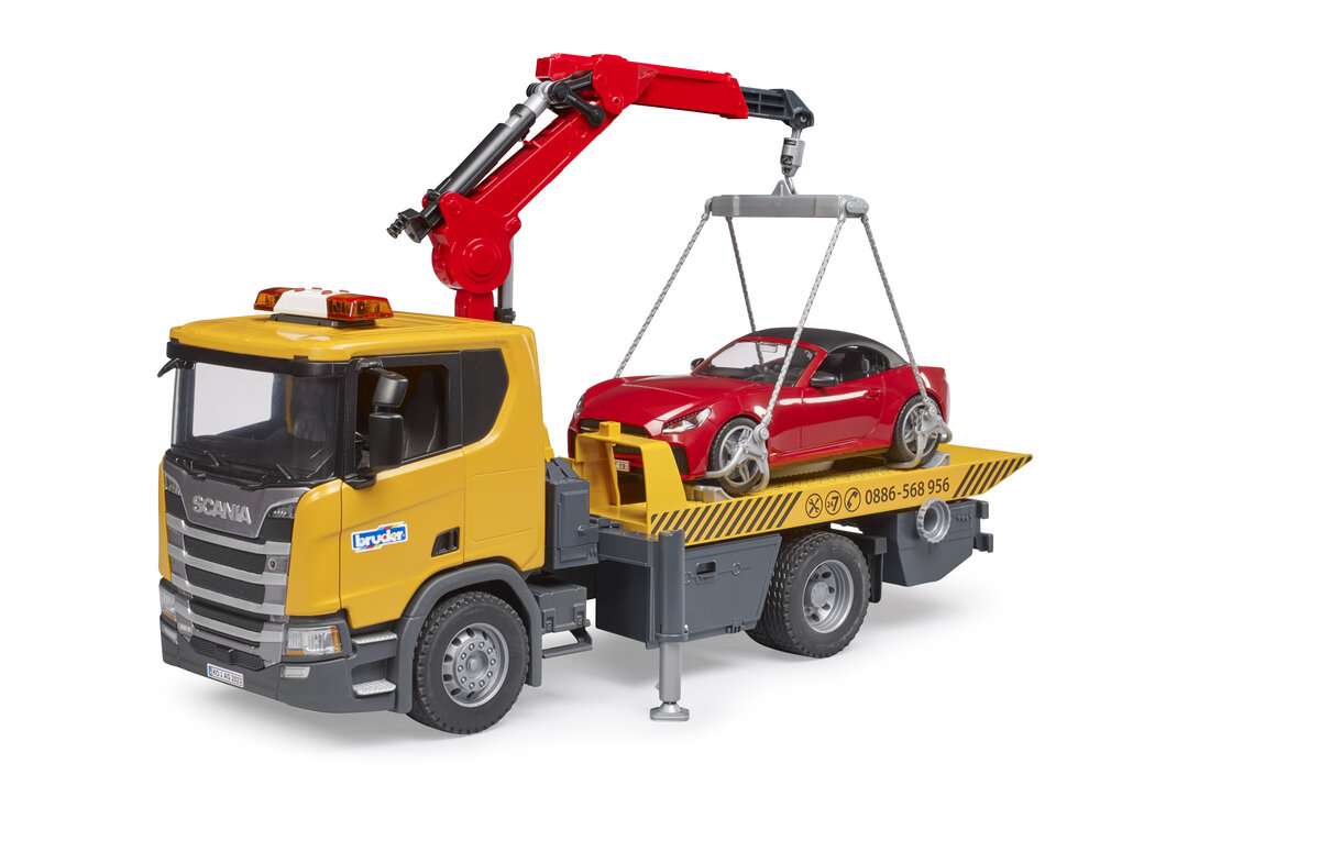 Bruder 03552 Scania Super 560R Abschlepp-Lkw Mit Light + Sound Modul Und Bruder Roadster Bruder, 03552, Scania, Super, 560R, Abschlepp-Lkw, Mit, Light, +, Sound, Modul, Und, Bruder, Roadster, Abschleppwagen, Lastwagen, Fahrzeug, Maschine, Rad