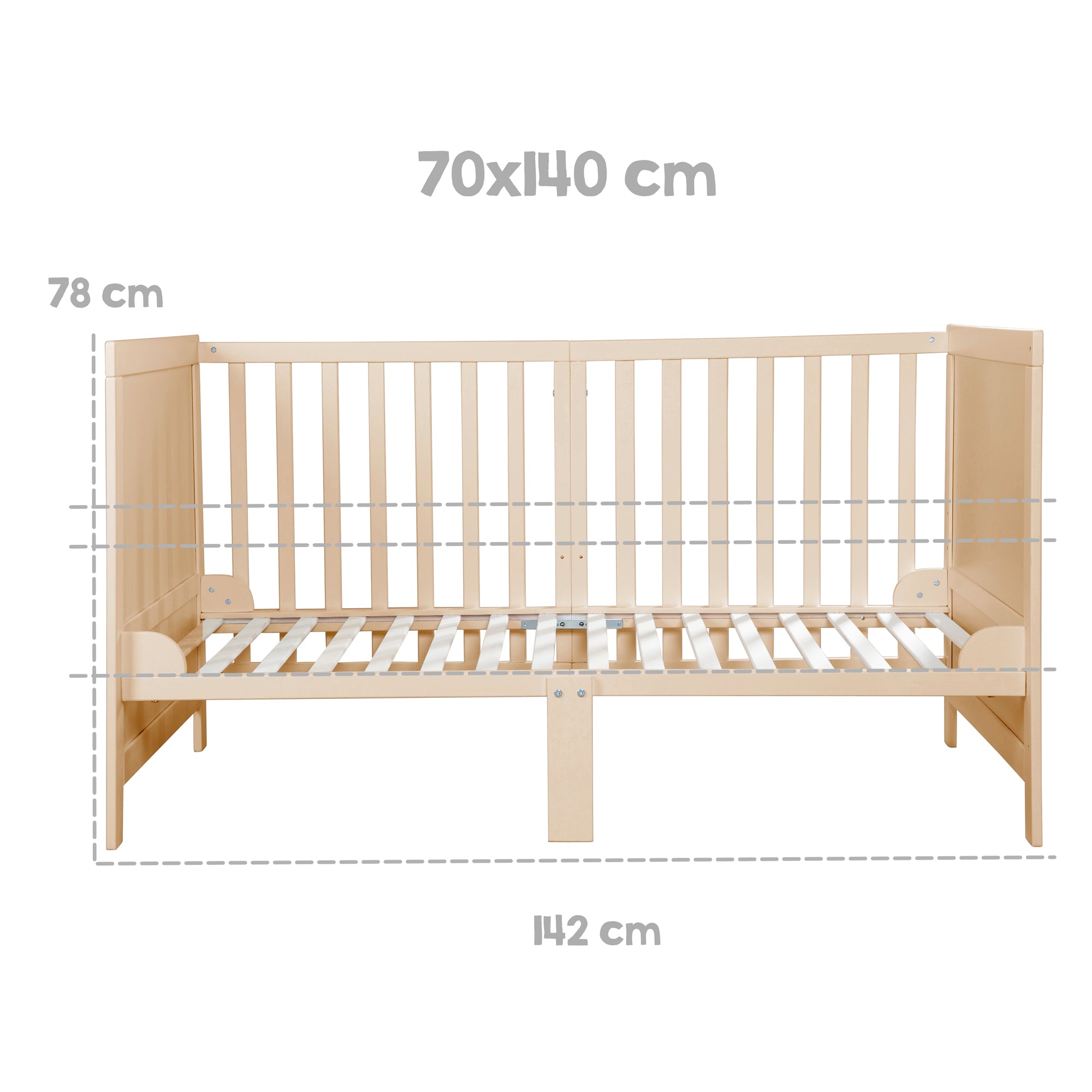 Roba 0194NA Kombi-Kinderbett 70x140 cm natur lackiert – Komplettbettsets & Einzelbetten - Produktbild 14