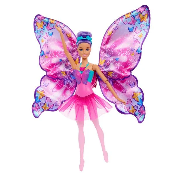 Barbie® Tanz & Flatter Puppe - 2-in-1 Verwandlung von Tänzerin zu Schmetterling, violettes Haar, HXJ10 Barbie® Tanz & Flatter Puppe - 2-in-1 Verwandlung von Tänzerin zu Schmetterling, violettes Haar, HXJ10