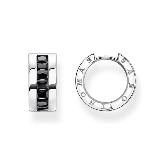 Thomas Sabo Ohrringe Creolen Mit Schwarzen Steinen Pave Silber Thomas, Sabo, Ohrringe, Creolen, Mit, Schwarzen, Steinen, Pave, Silber, Zubehor, Diamant, Schmuck, Silber, Platin