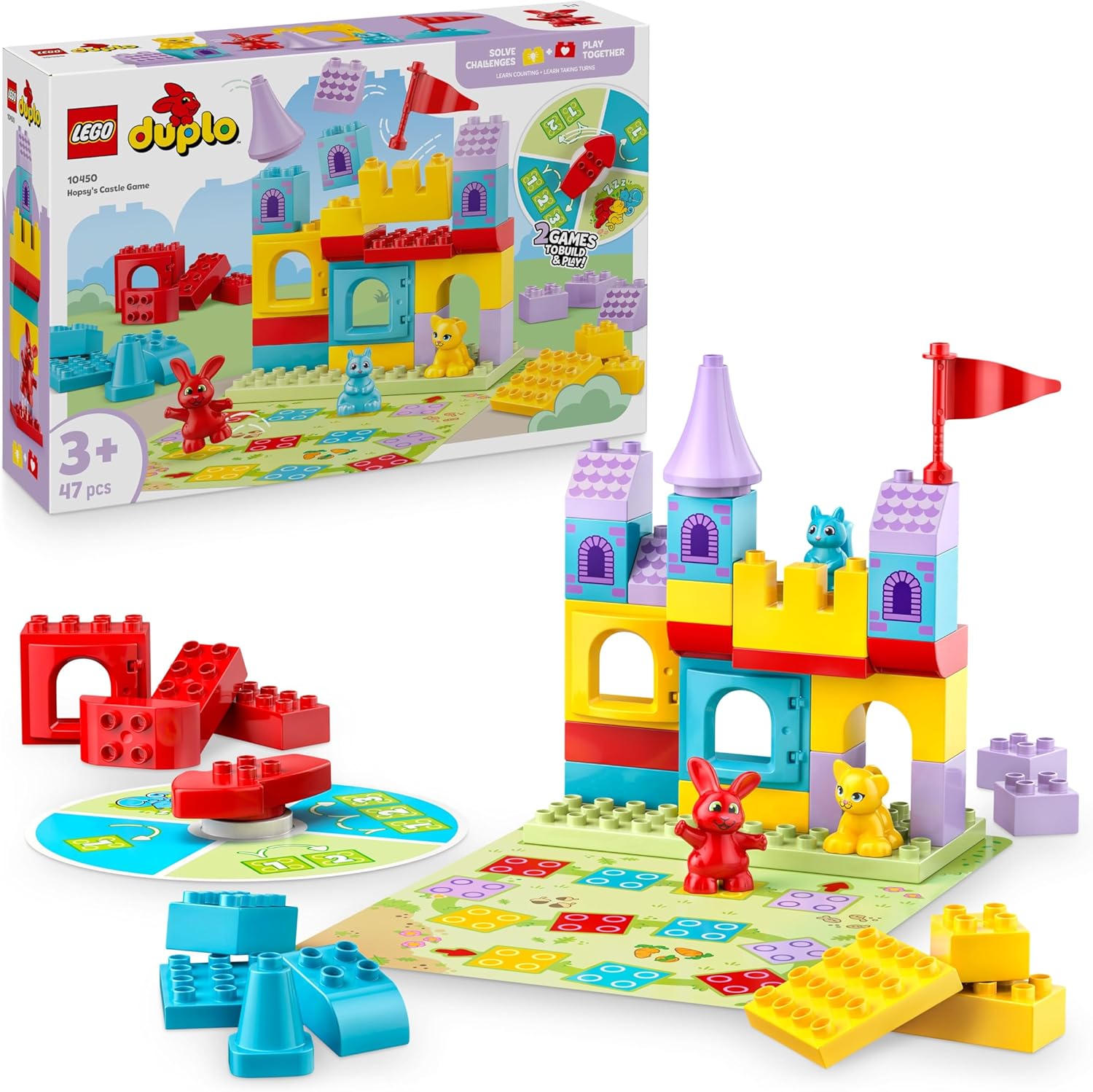 LEGO® DUPLO 10450 Hopsys Burgspiel – Verpackung, Zubehör und Details sichtbar