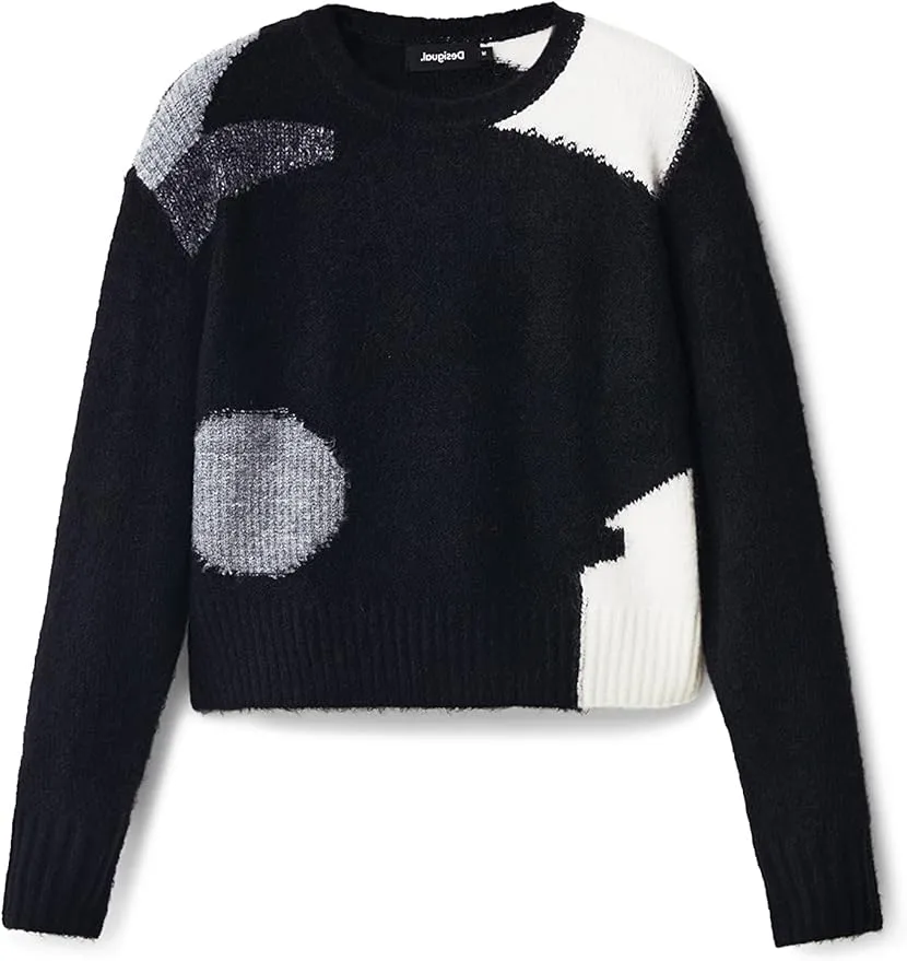 Desigual Damen Pullover - Strickpullover mit geometrischem Design 22WWJF142000 GR. M
