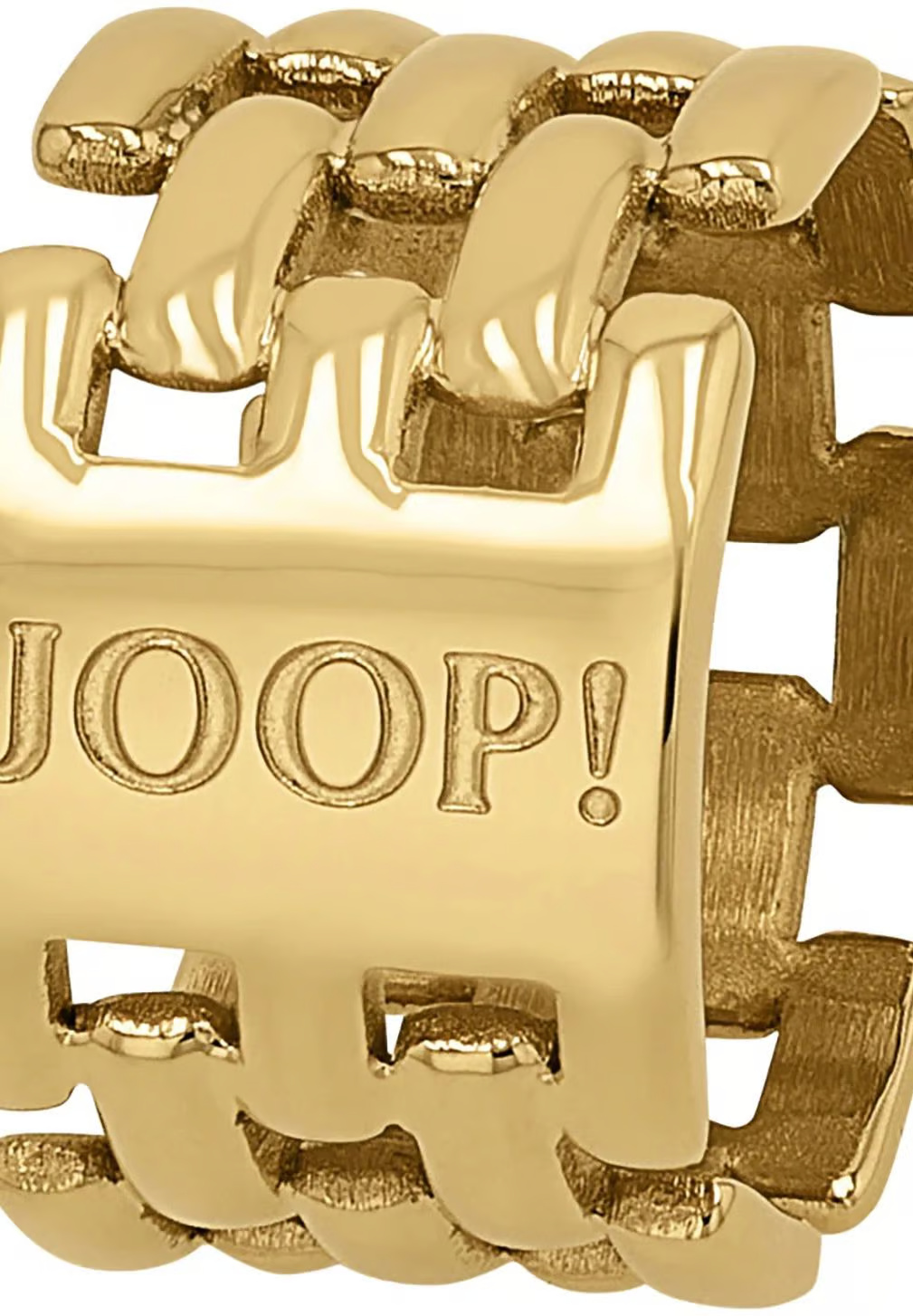 JOOP! Ring - aus hochglanzpoliertem Edelstahl, 13 mm Breite, Größe 56, Damen