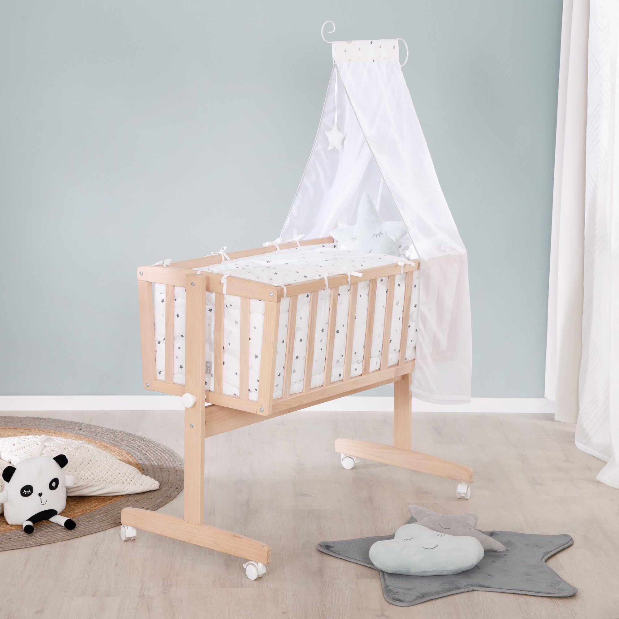 Roba 8955NAV235 Komplettwiegenset Sternenzauber grau Bio Buche natur - Produktbild 9