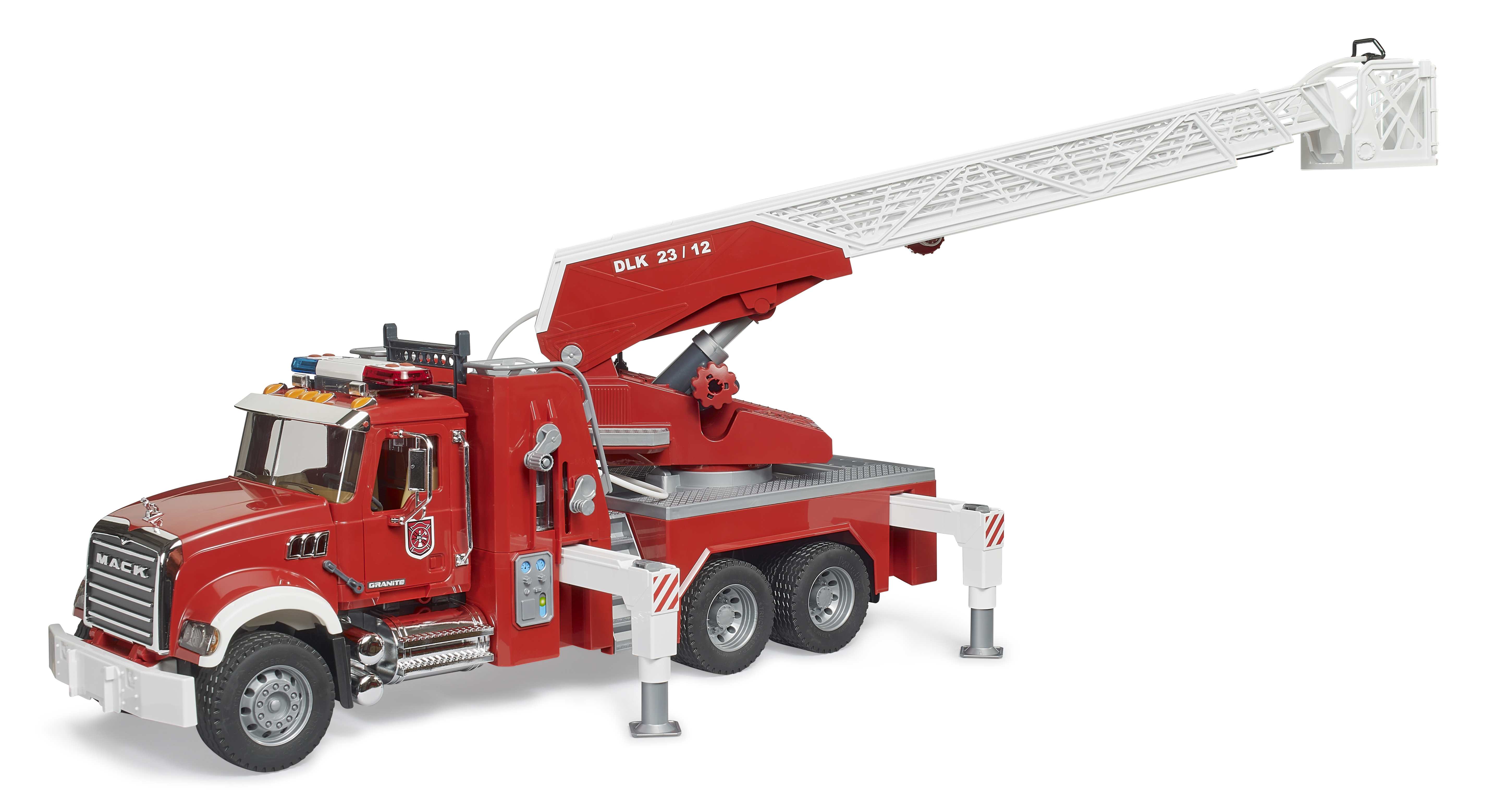 BRUDER 02821 - MACK Granite Feuerwehrleiterwagen mit Pumpe - Bild 6