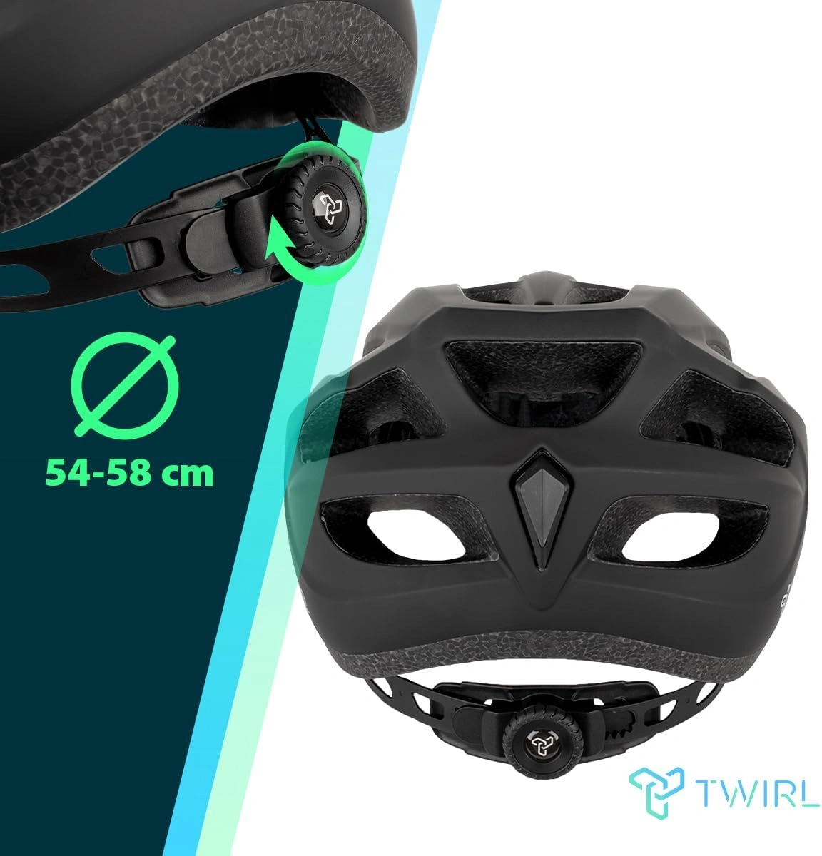 TWIRL 730472 – Fahrradhelm Gravel One 54–58 cm Schwarz