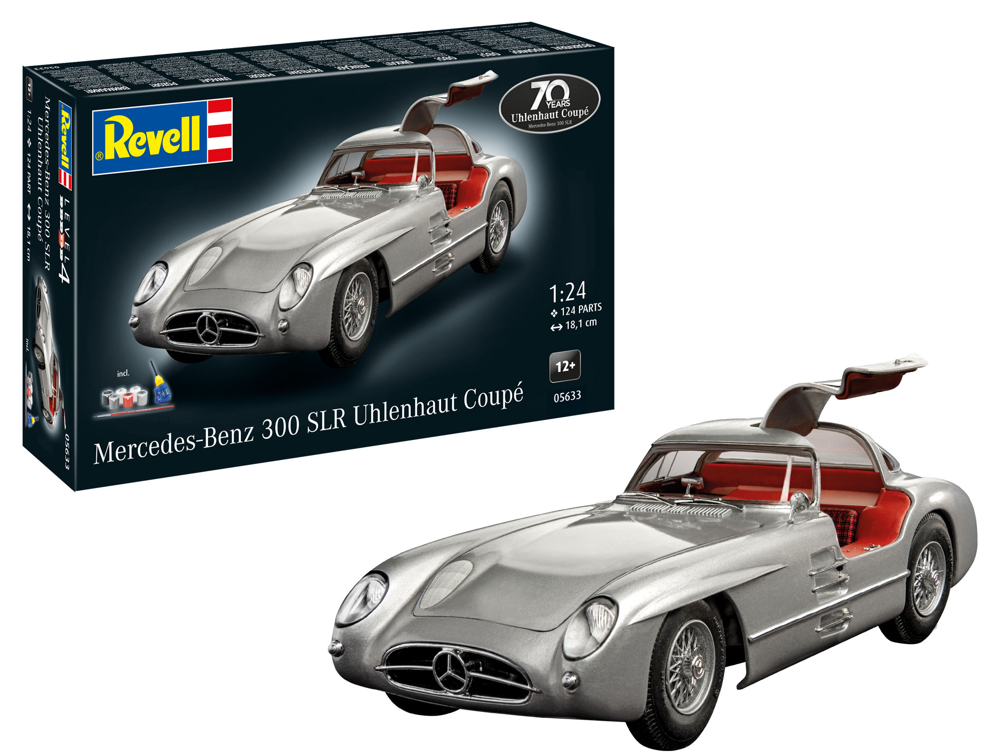 Revell 05633 Geschenkset Mercedes-Benz 300 SLR Coupe, Sportwagen, Sprach, Leichtmetallfelge, Rad