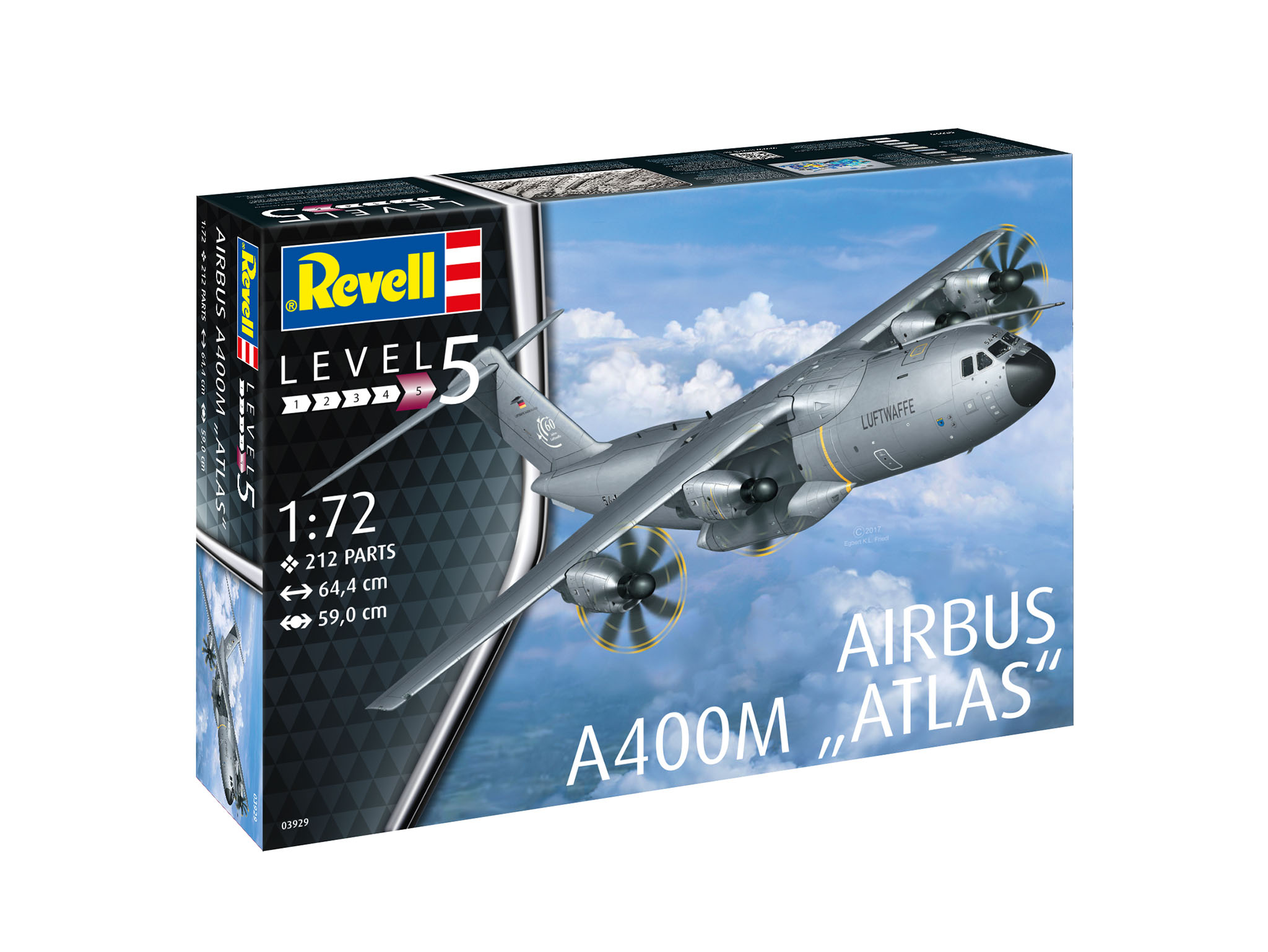 Revell 03929 Airbus A400M "Atlas" Luftwaffe Modellbausatz Flugzeug, Bomber, Fahrzeug, Kampfflugzeug
