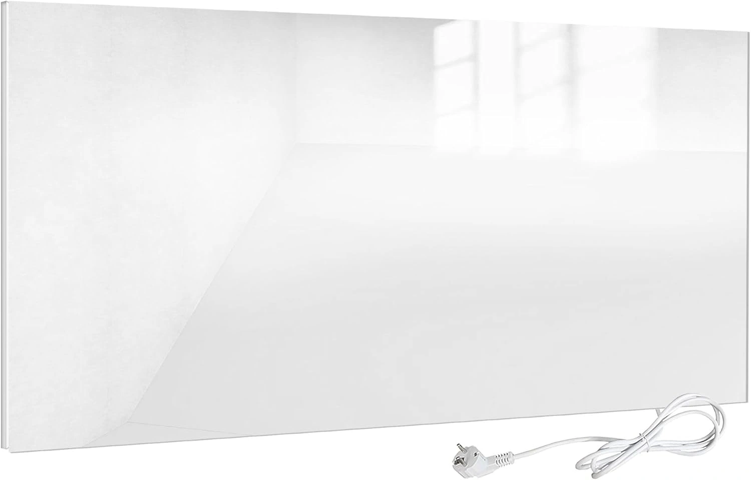 VIESTA® H580GW Infrarotheizung Glas Wandheizung 580 W – Infrarot Heizpaneel aus Sicherheitsglas, Weiß