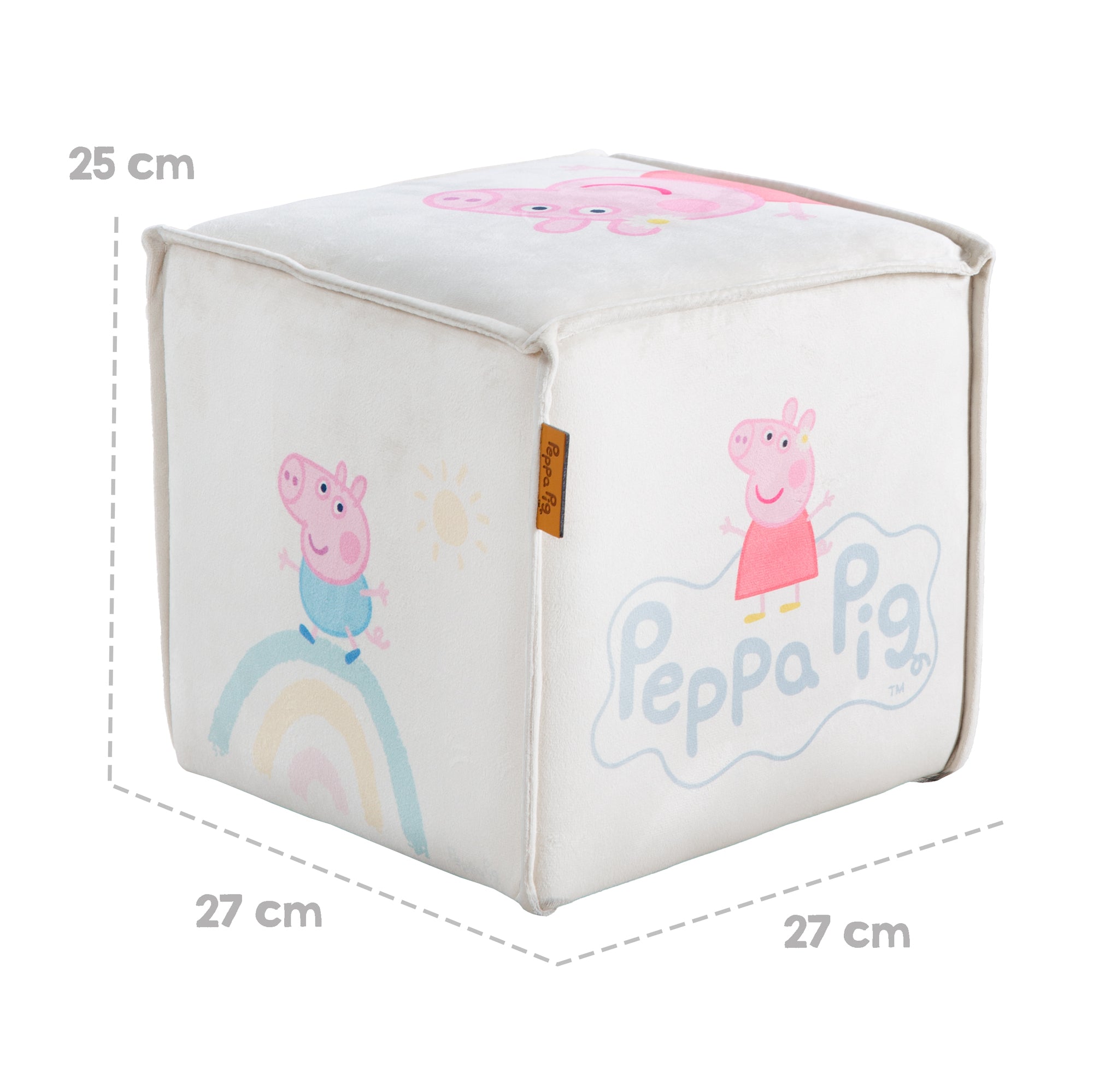 Roba 450134PP1 Kinderhocker in Würfelform Peppa Pig beige – Spielmöbel - Produktbild 3