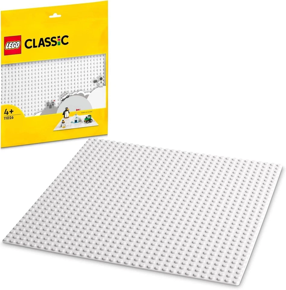 LEGO Classic 11026 – Weiße Grundplatte im Format 25 × 25 cm für Bau- und Ausstellungsprojekte LEGO Classic Weiße Bauplatte 11026 – 32×32 Noppen, weiß, als Baubasis