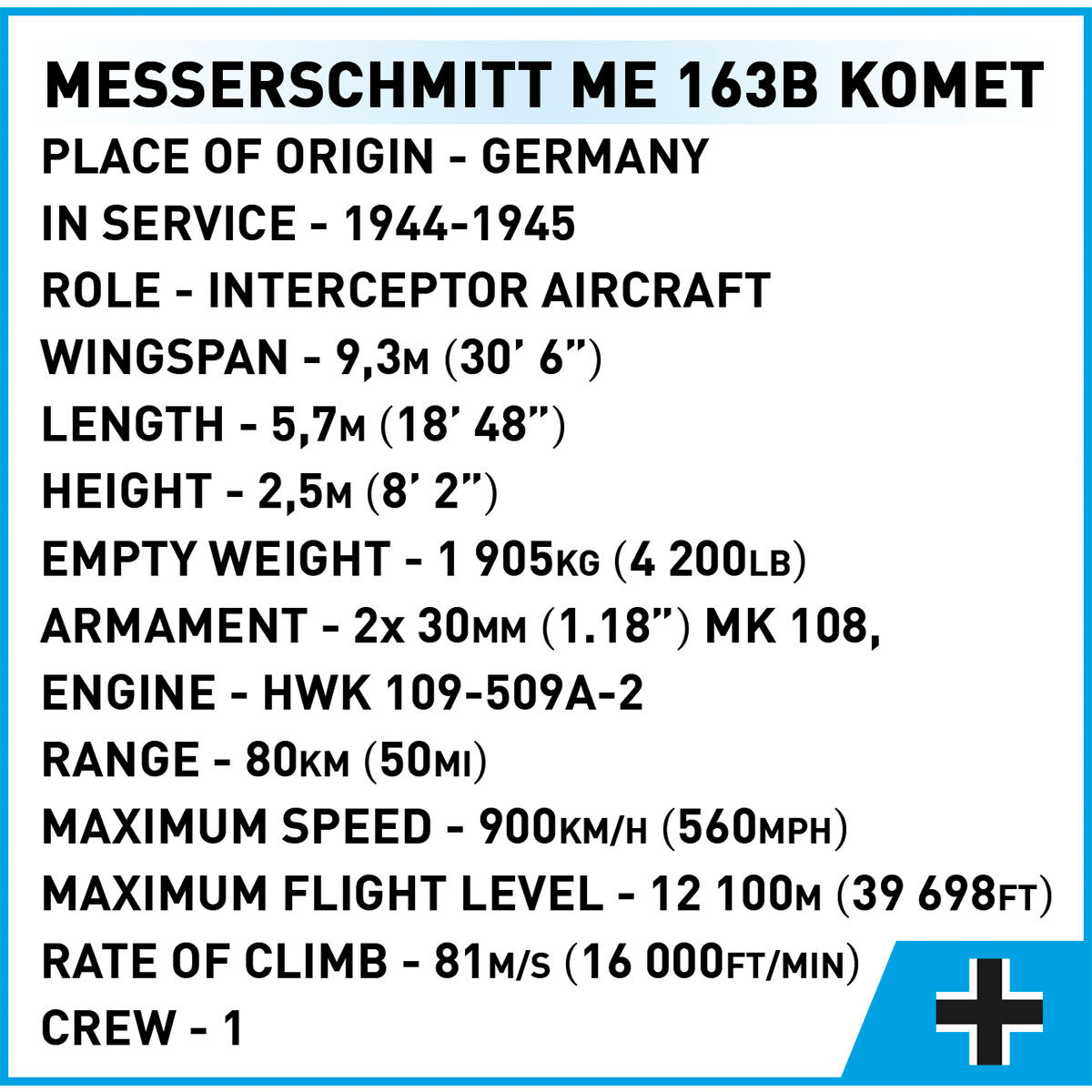 COBI 5766 - Messerschmitt ME 163B KOMET - Bild 12