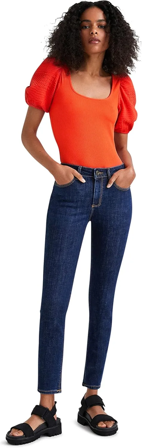 Desigual Damen Body - Oranger Body mit Puffärmeln 22WWQK187002 GR. L