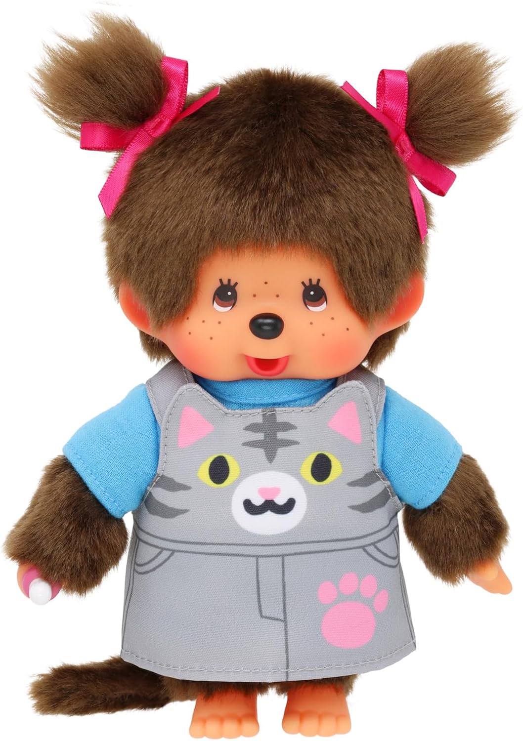 Monchhichi Animal Dress Kitten 20cm - Süßes Monchhichi Mädchen im Katzenkleid Puppe, Spielzeug