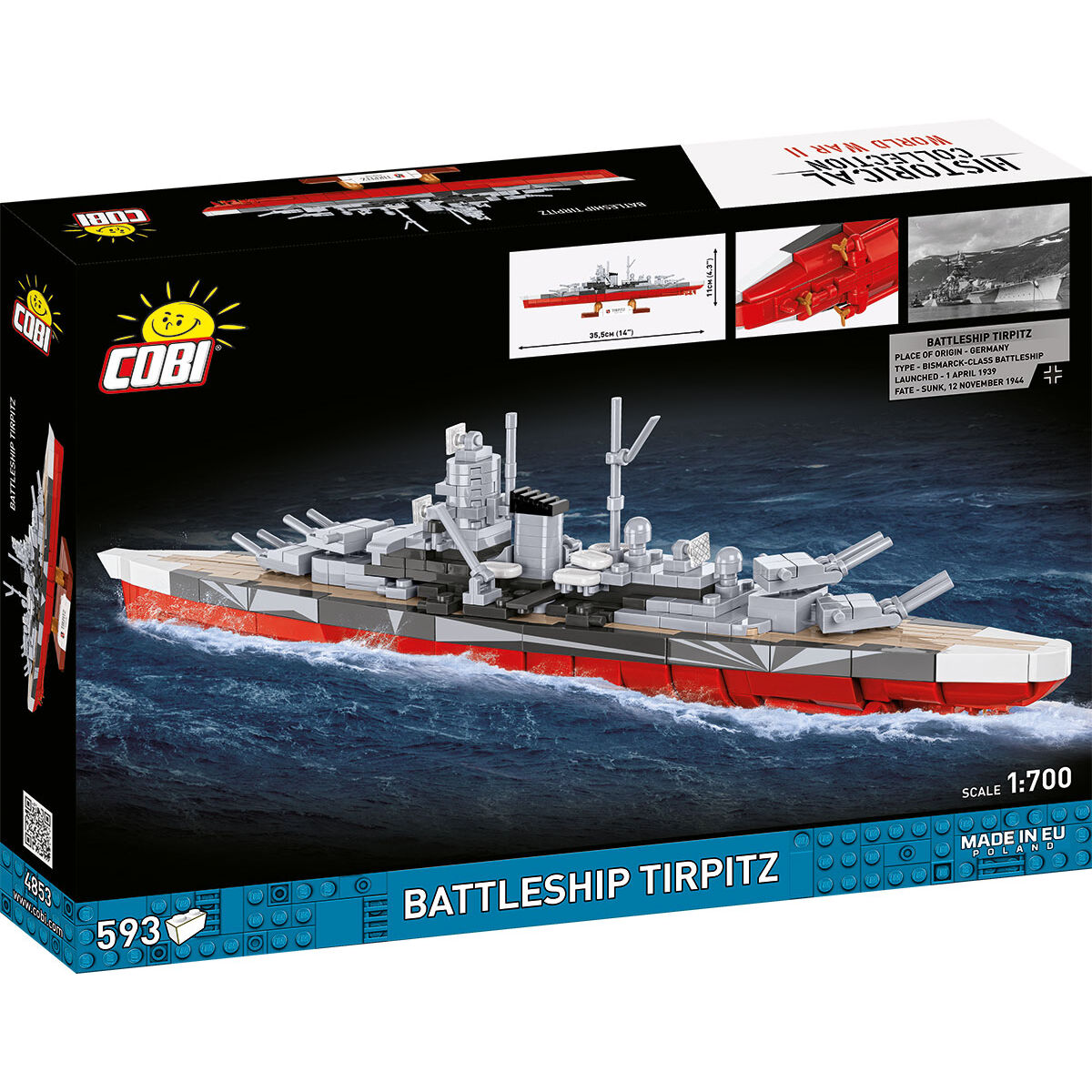 COBI 4853 - WWII - Battleship Tripitz - Maßstab 1:70 - Bild 2