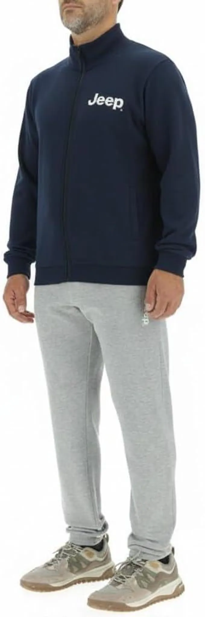 JEEP Herren Sweatjacke O103213BL - Dunkelblaue Sweatjacke mit Reißverschluss und Jeep-Logo GR. XXL