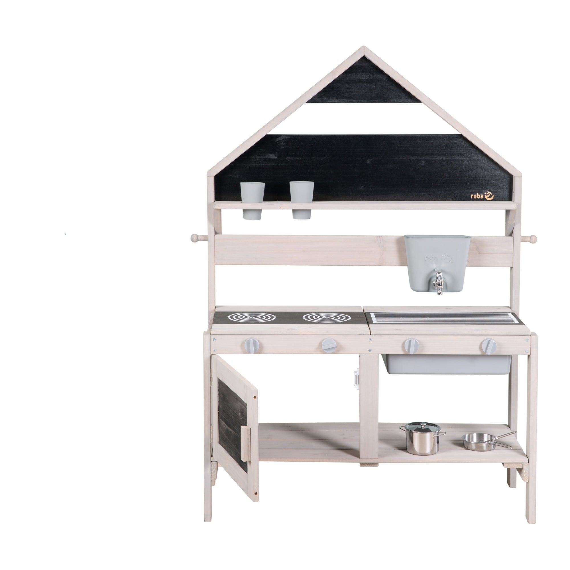 Roba 457004GAZU Outdoor Spiel- Matschküche Hausoptik grau – Outdoor FSC - Produktbild 5