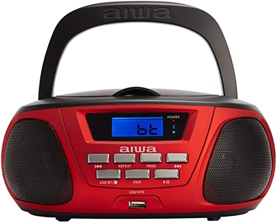 Aiwa_BBTU-300RD_CD-Radio_Rot-Schwarz_USB_Bluetooth_AUX-IN-Eingang, Elektronik, Stereo