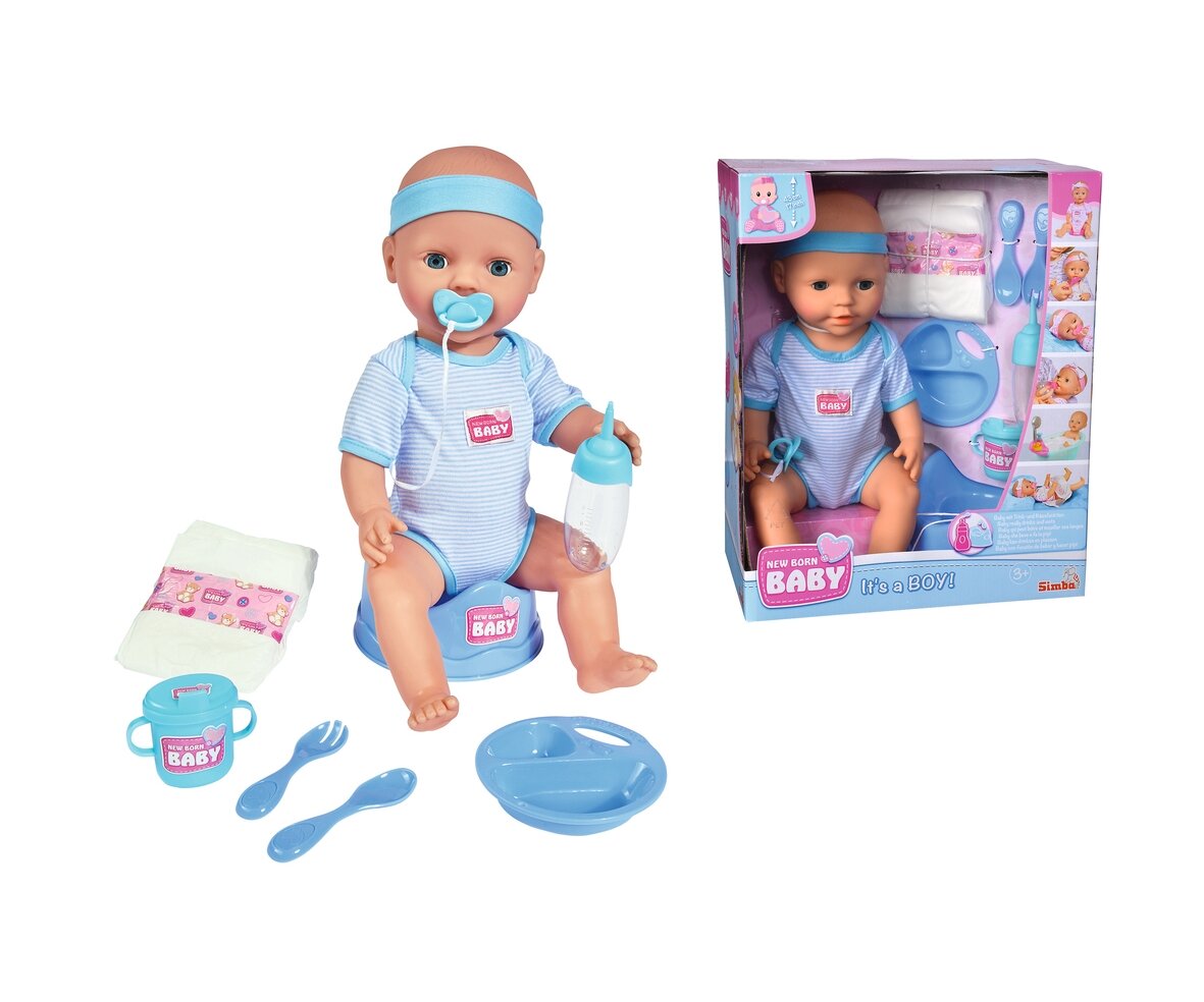 Simba_New_Born_Baby_Babypuppe,_Blaues_Zubehör_(105030044), Besteck, Löffel, Baby, Person, Puppe