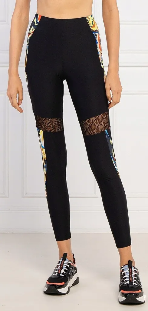 Desigual Damen Leggings „Regular Waist“ - Schwarz mit Muster 21WWKK202000 GR. L