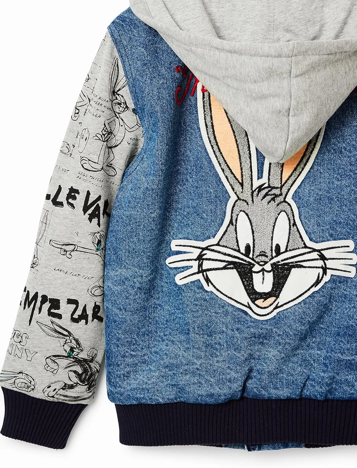 Desigual Jungen Jacke - Jeansjacke mit Bugs-Bunny-Motiv 23SBED015008