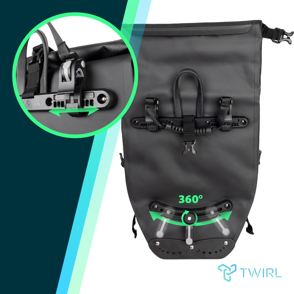 TWIRL 123200 – Gepäckträgertasche CARRY S 22 L Schwarz