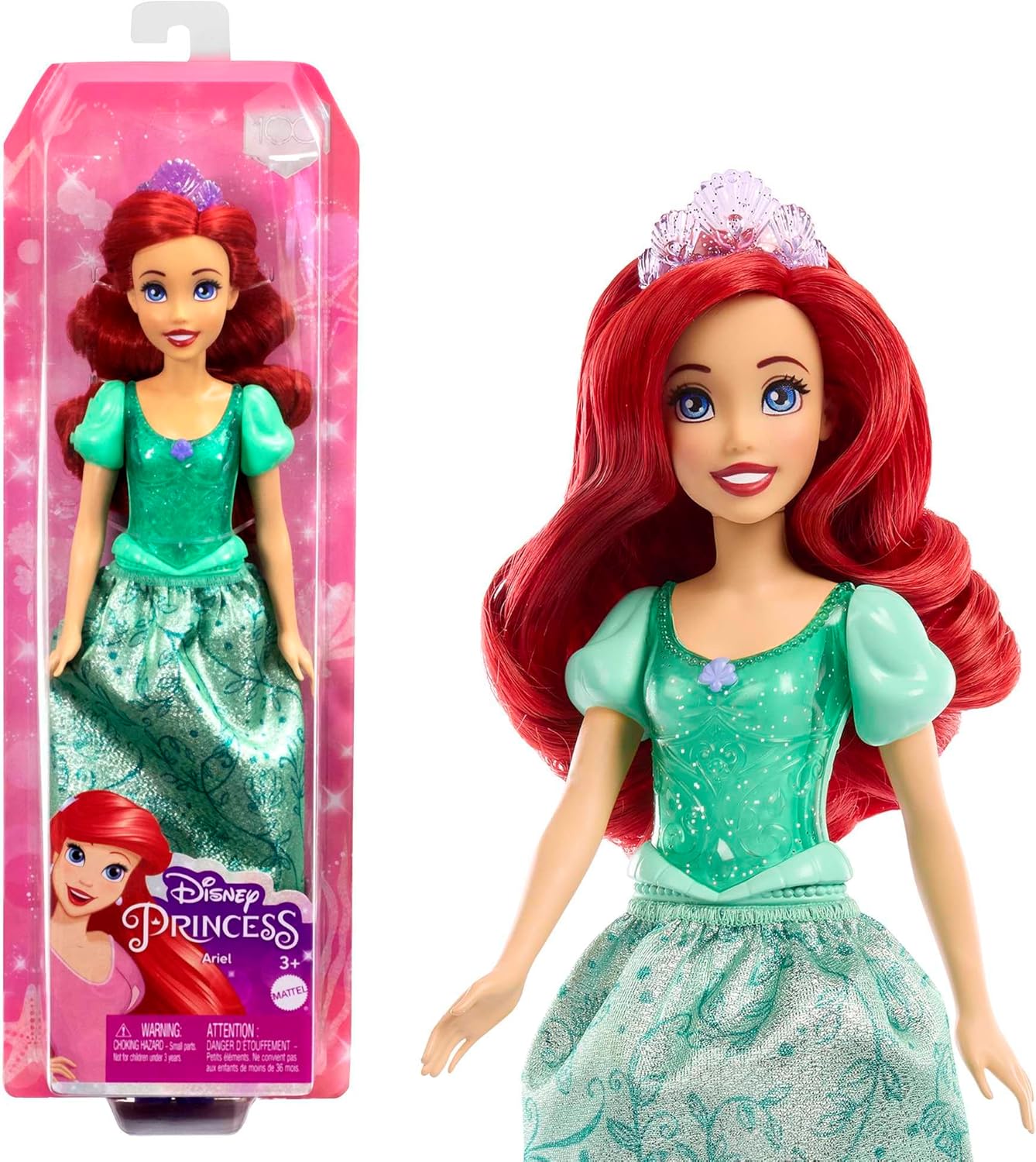 Disney, Princess, Arielle, Puppe, Magische, Modepuppe, mit, Glitzerrock, HLW10, Puppe, Spielzeug, Figur, Barbie, Person