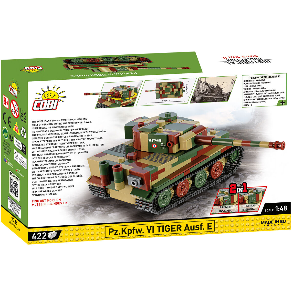 COBI 2735 - PZ.KPFW. VI TIGER AUSF. E, 1:48 - Bild 2