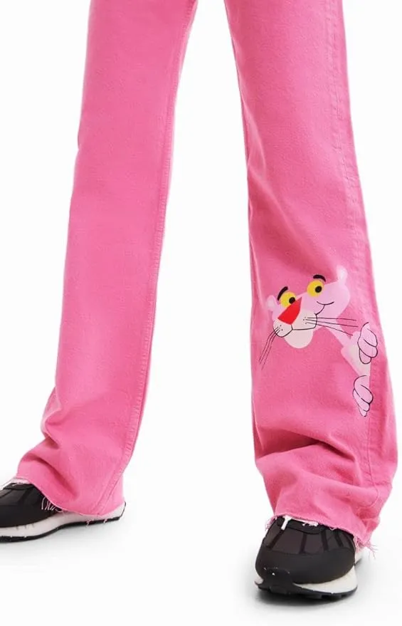 Desigual Damen Jeans - Pink, mit „Pink Panther“-Stickerei 22WWDD293056 GR. 42