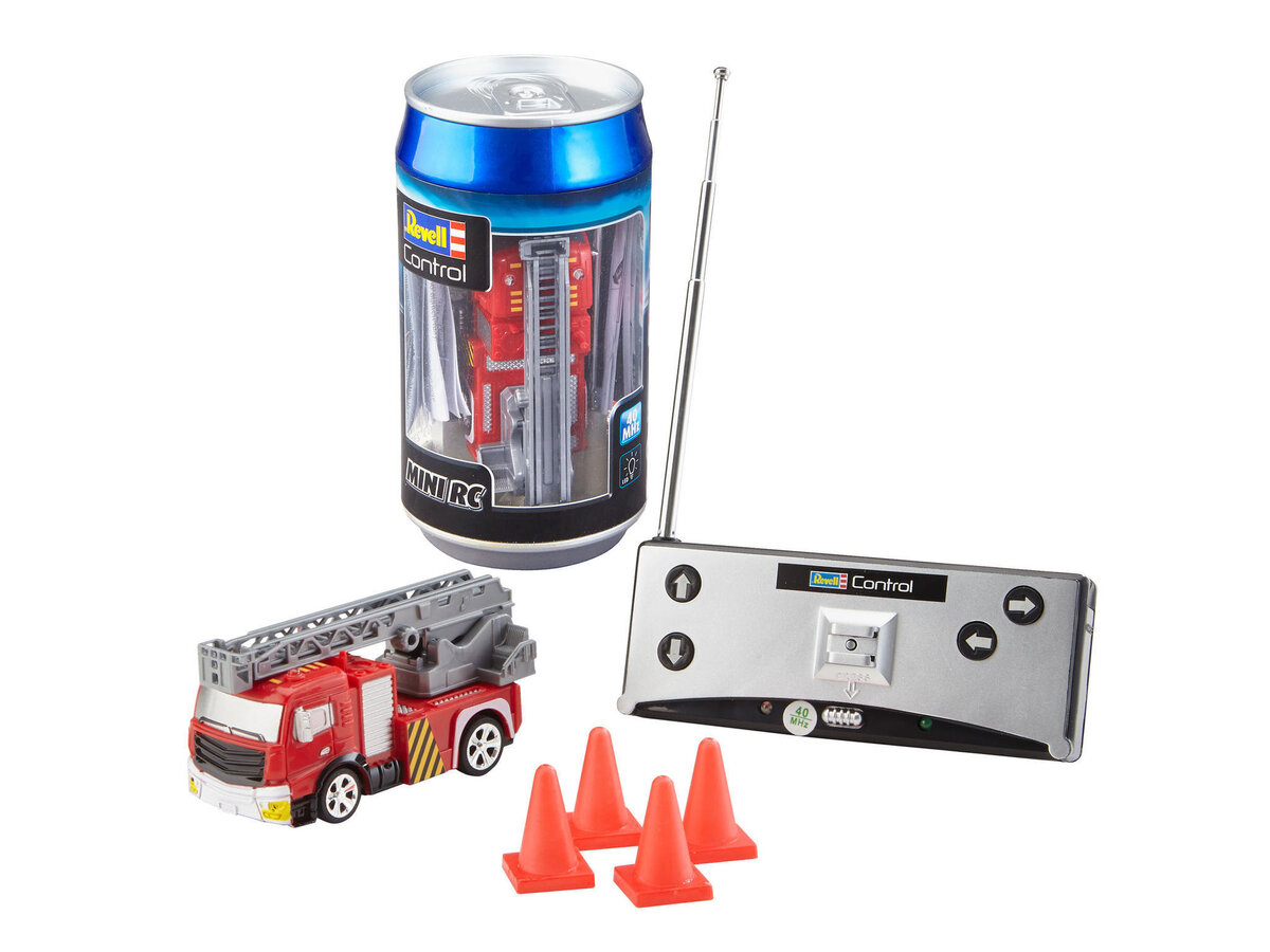 Revell_23558_Mini_RC_Car_Fire_Truck_Revell_Control_Ferngesteuertes_Auto, Spielzeug, Maschine, Rad, Kann, Zinn