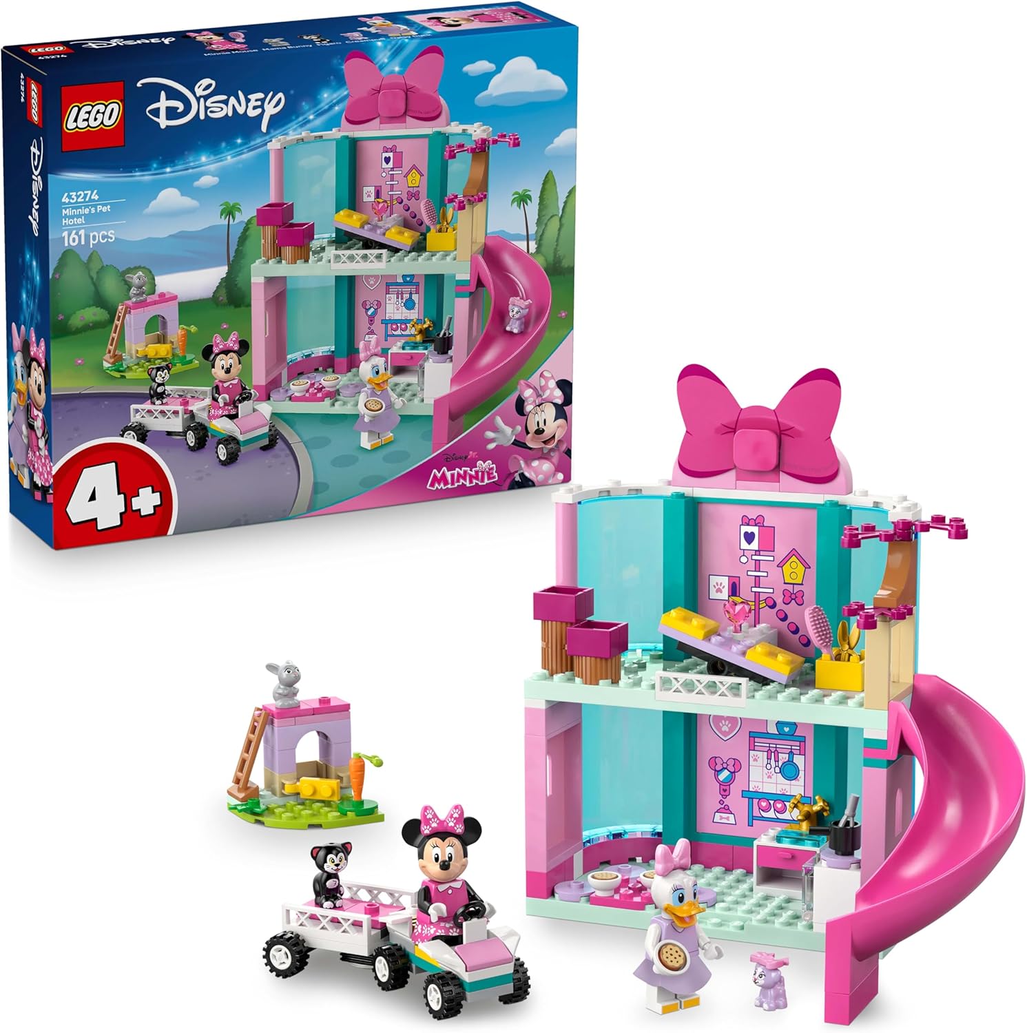 LEGO® Disney Classic 43274 Minnies Tierhotel – Verpackung, Zubehör und Details sichtbar