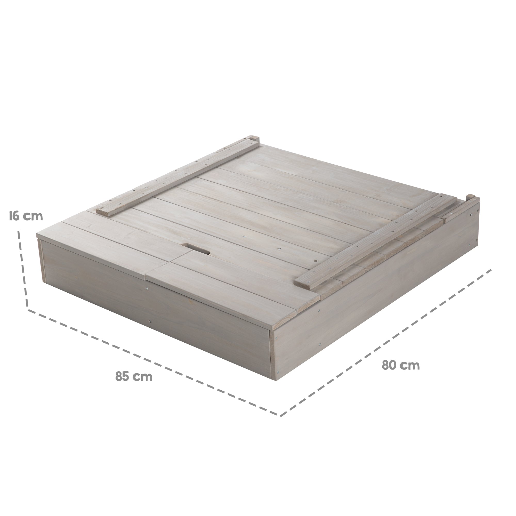 Roba 456011GA Sandkasten mit Deckel, Tafel & Haken grau – Outdoor + - Produktbild 6