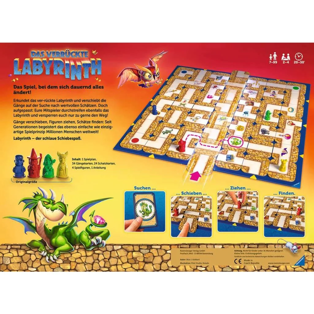 Ravensburger Familienspiel 26955 - Das verrückte Labyrinth - Gesellschaftsspiel - Spieleklassiker für 2 - 4 Personen,