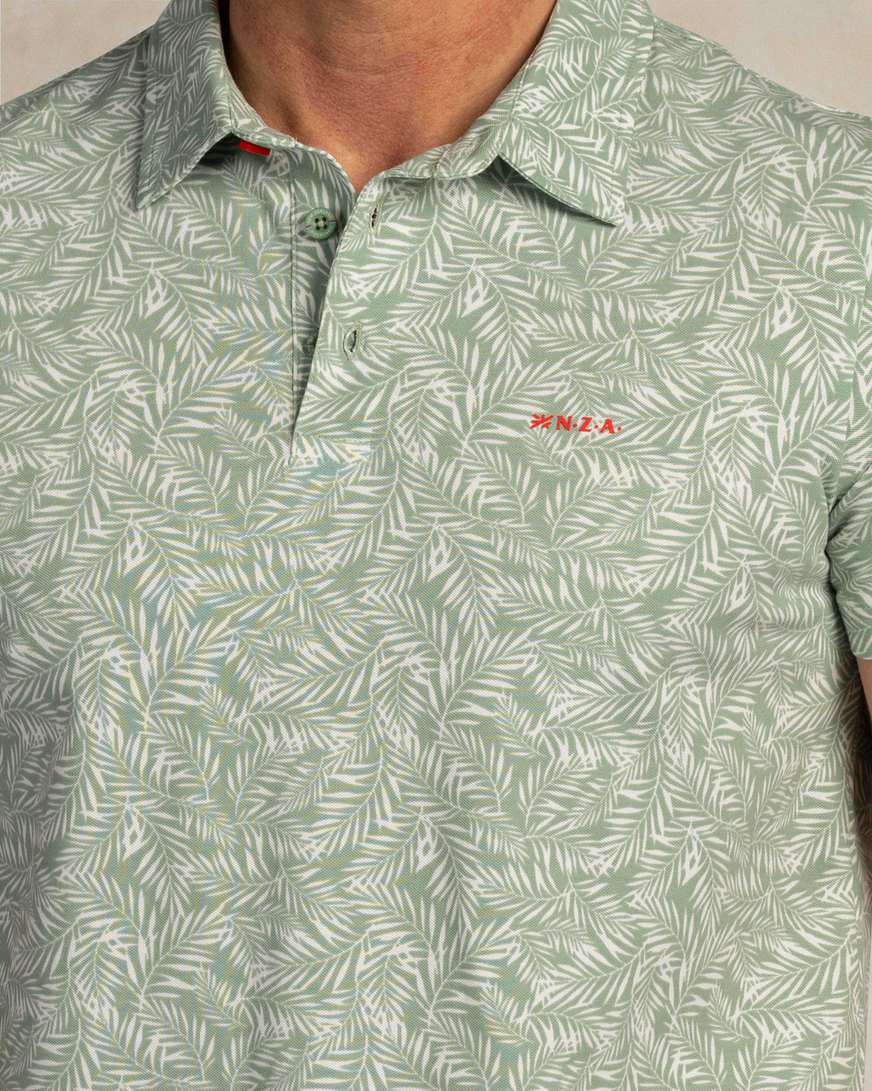NZA 26CN111MG Poloshirt - Grün / Palmen - Bild 6