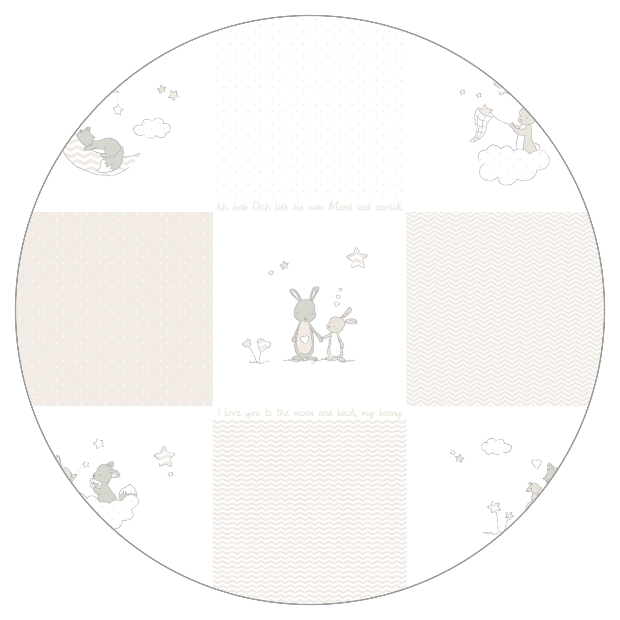 Roba 0232WS168 Laufgitter 6-eckig Fox & Bunny weiß - Produktbild 2