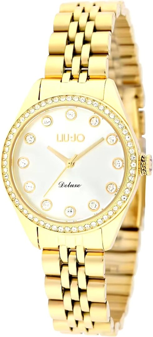LIU, JO, Deluxe, Ip, Gold, Silber, TLJ2256, Armbanduhr, Arm, Körperteil, Person