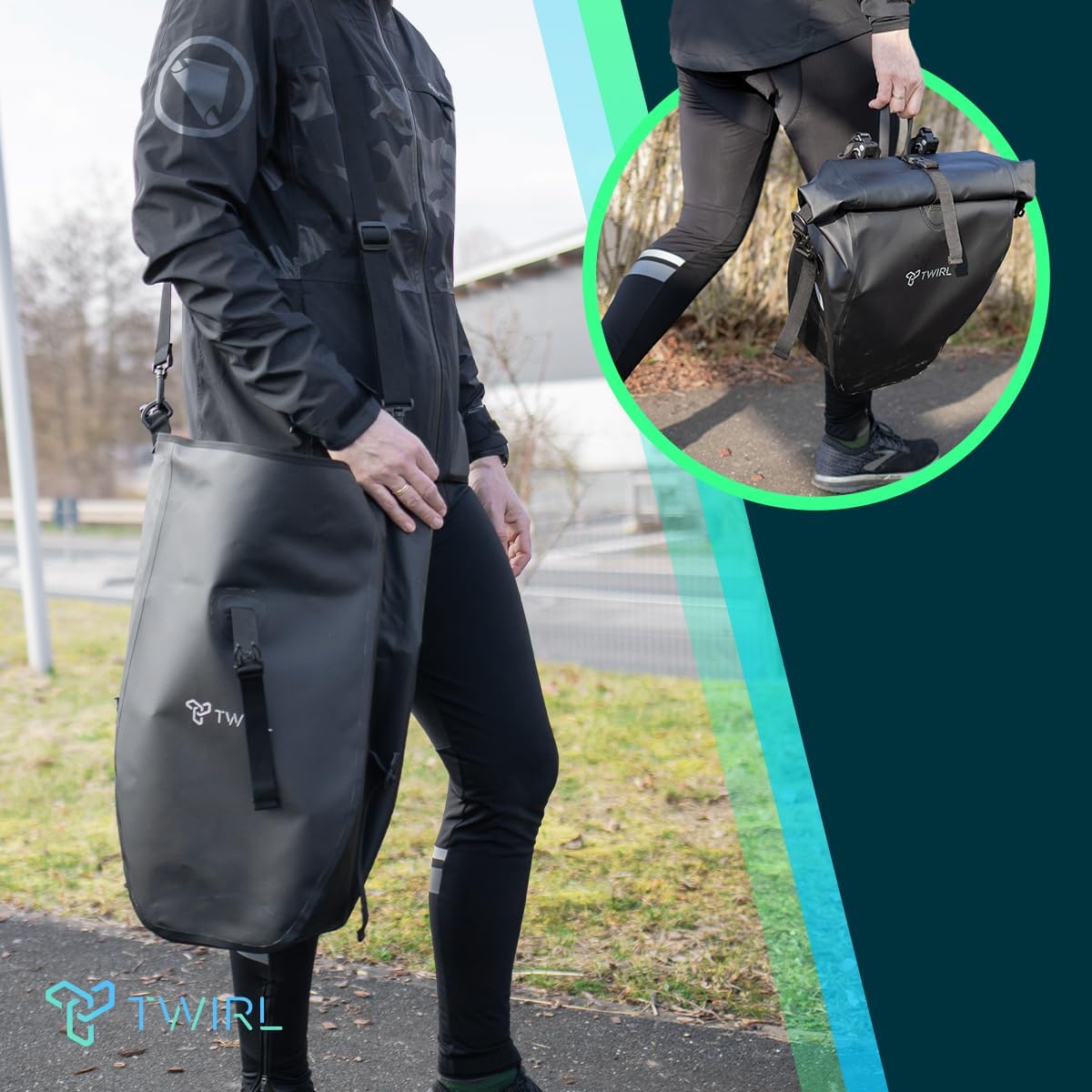 TWIRL 123200 – Gepäckträgertasche CARRY S 22 L Schwarz