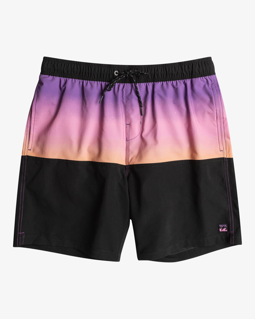 Billabong Badehose Fifty 50 Layback 17.5" für Männer Schwarz Lila, Bekleidung, Kurze Hosen, Rock