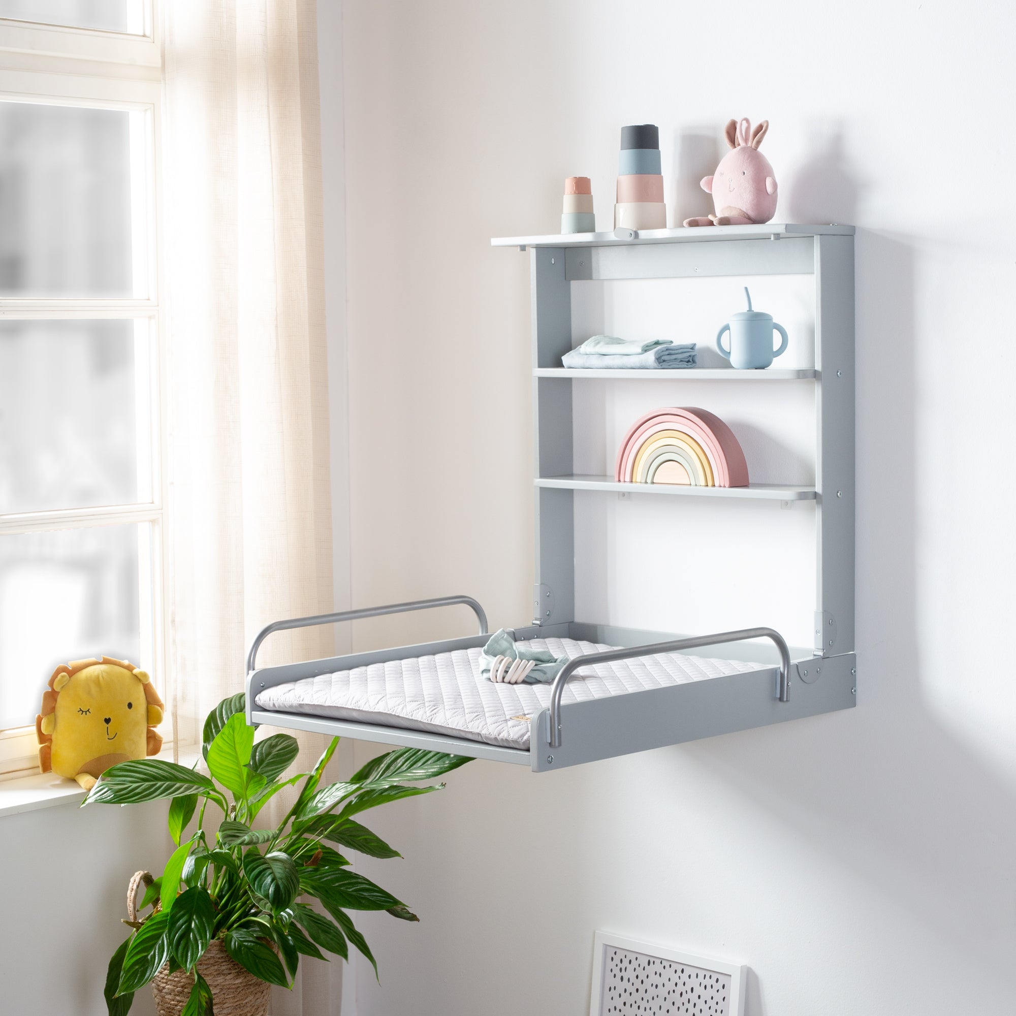 Roba 212015TPV230 Wandwickelregal +Wickelauflage grau taupe – Wickeln & Baden - Produktbild 6