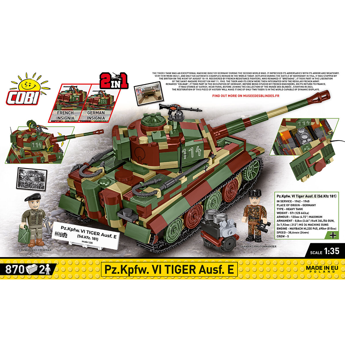 COBI 3124 - PZ.KPFW. VI TIGER AUSF. E, 1:35 - Bild 4