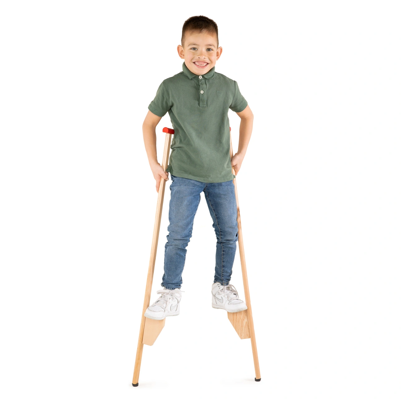 goki Holzstelzen - 103 cm, Laufspaß für kleine „Riesen“ ab 5 Jahren